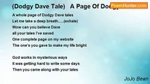 JoJo Bean - (Dodgy Dave Tale)   A Page Of Dodgy Dave's