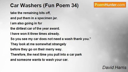 David Harris - Car Washers (Fun Poem 34)