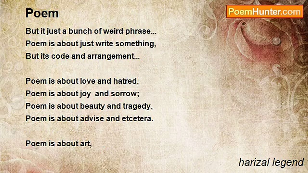 harizal legend - Poem
