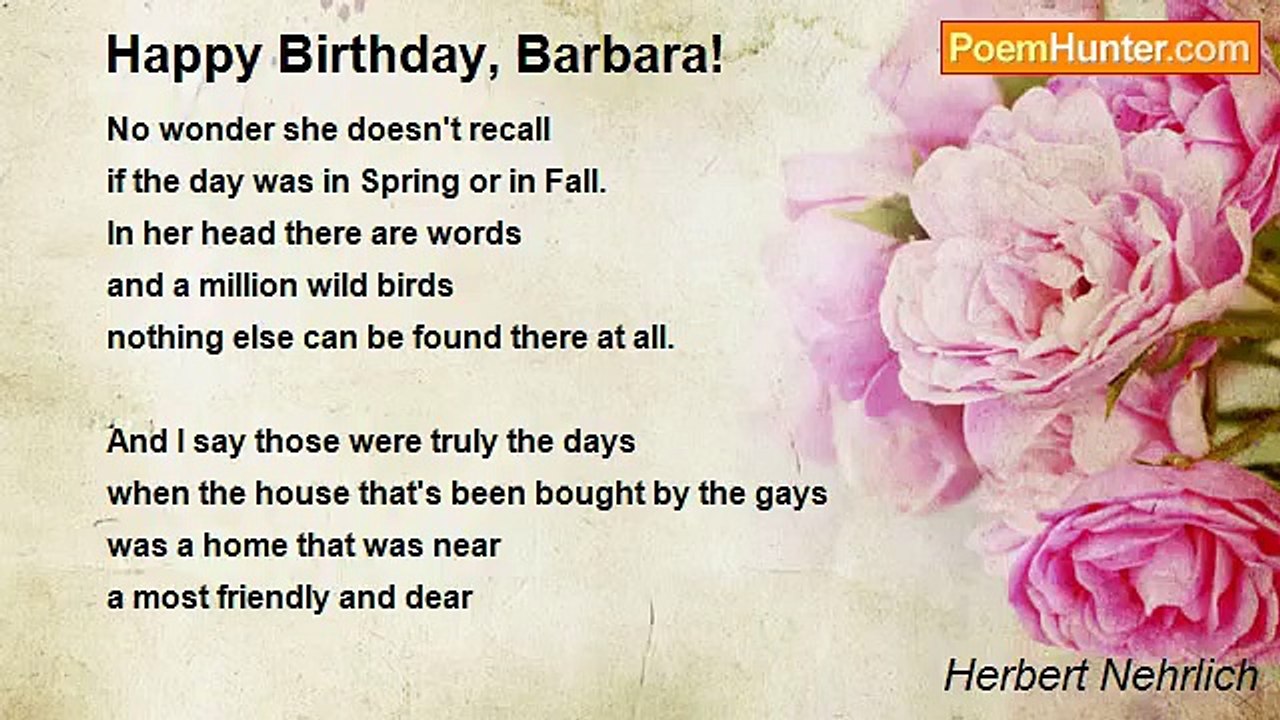 Herbert Nehrlich - Happy Birthday, Barbara!