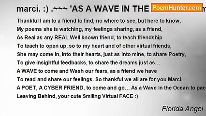 Florida Angel - marci. :) .~~~ 'AS A WAVE IN THE OCEAN'~~~ marci. :)