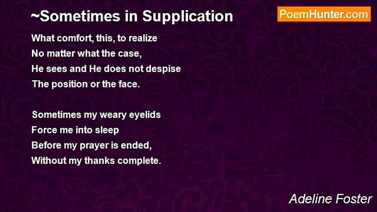 Adeline Foster - ~Sometimes in Supplication