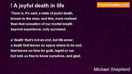 Michael Shepherd - ! A joyful death in life