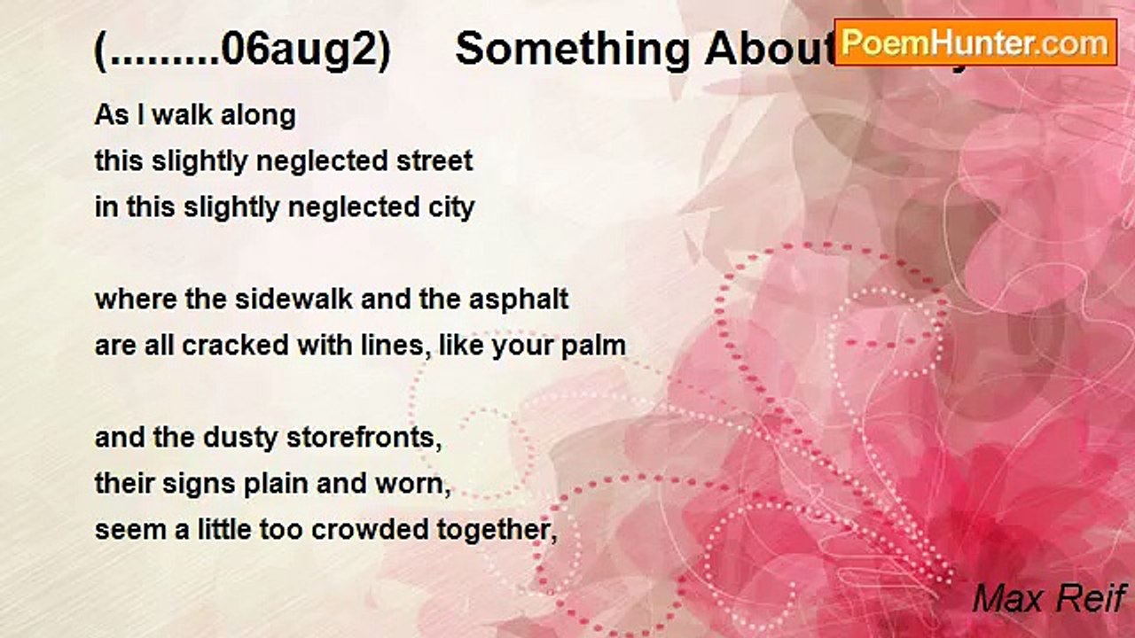 Max Reif - (.........06aug2)     Something About a City