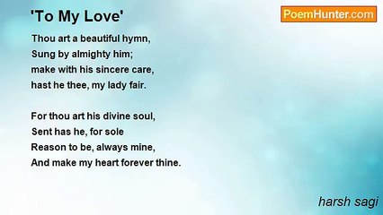 harsh sagi - 'To My Love'