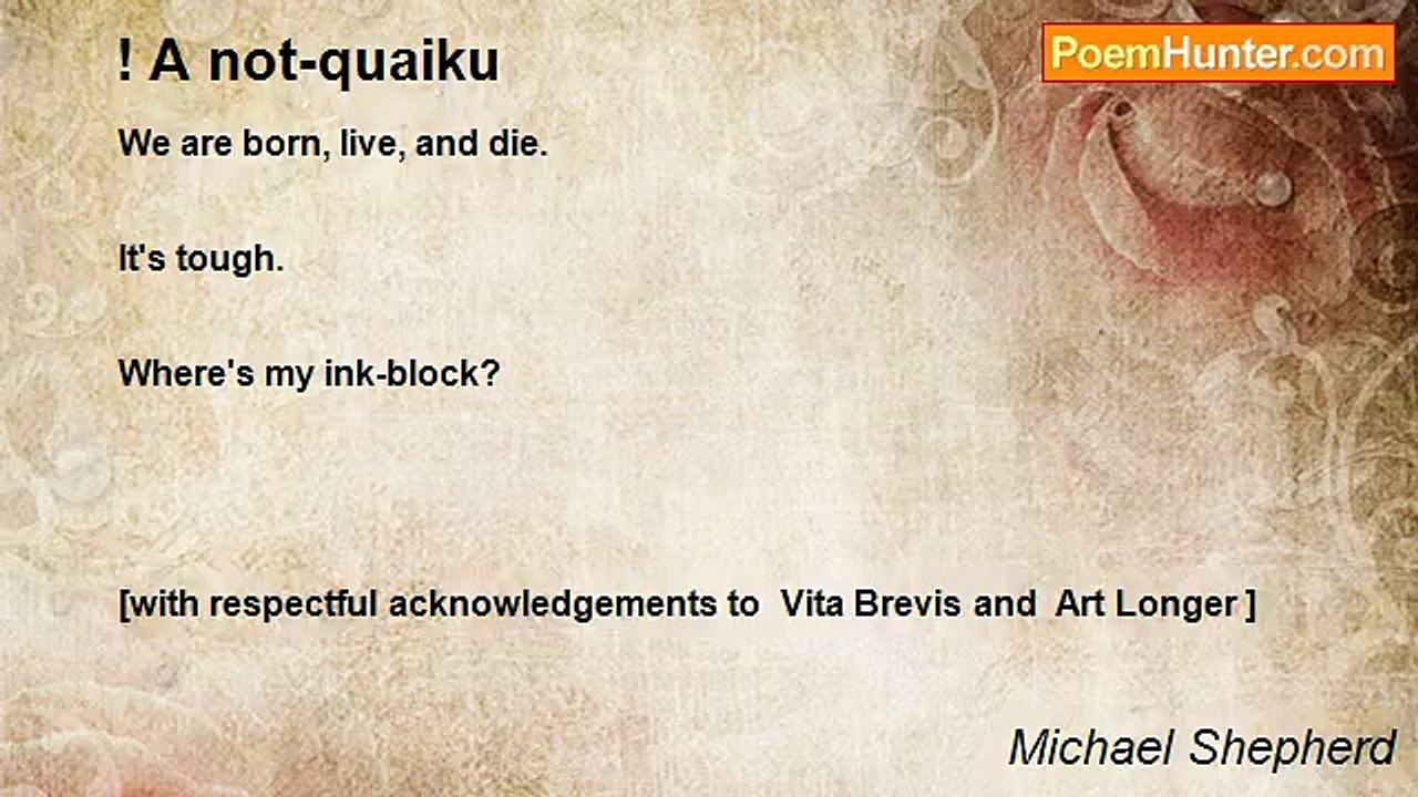 Michael Shepherd - ! A not-quaiku