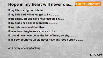 emo girl - Hope in my heart will never die..........