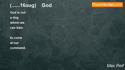Max Reif - (......16aug)    God