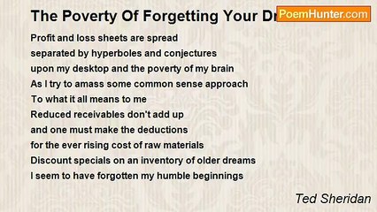 Ted Sheridan - The Poverty Of Forgetting Your Dreams