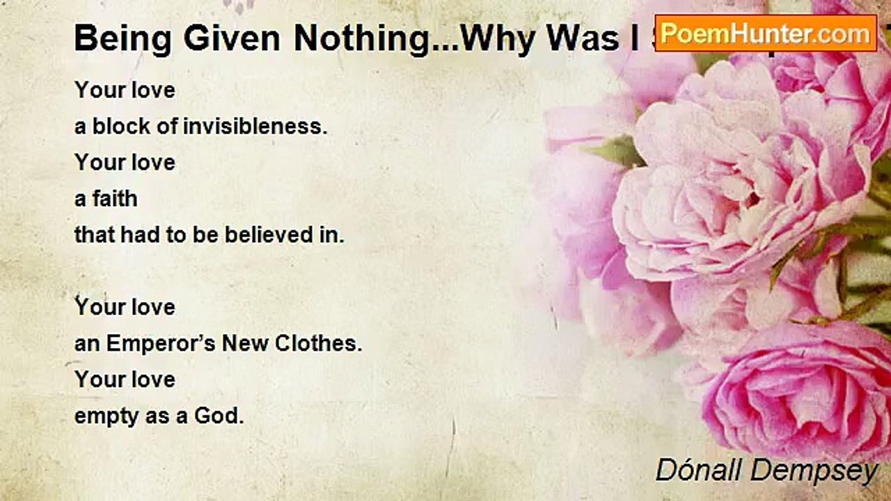 Dónall Dempsey - Being Given Nothing...Why Was I So Surprised To Find I Had Nothing