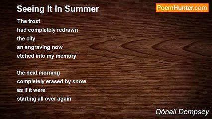 Dónall Dempsey - Seeing It In Summer