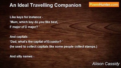 Alison Cassidy - An Ideal Travelling Companion