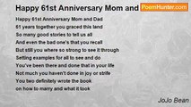 JoJo Bean - Happy 61st Anniversary Mom and Dad