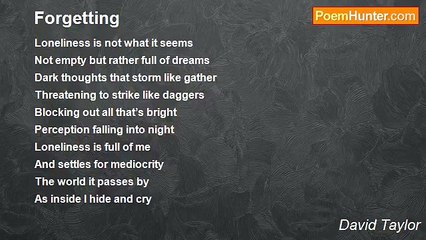 David Taylor - Forgetting