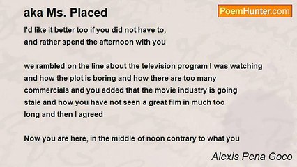 Alexis Pena Goco - aka Ms. Placed