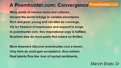 Marvin Brato Sr - A Poemhunter.com: Convergence of Poets