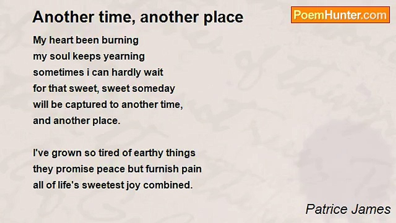 Patrice James - Another time, another place