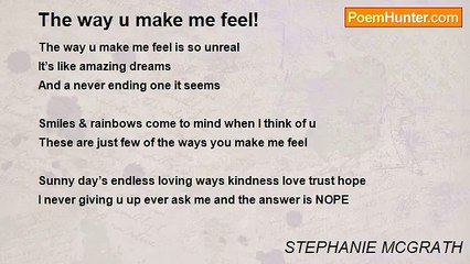 STEPHANIE MCGRATH - The way u make me feel!