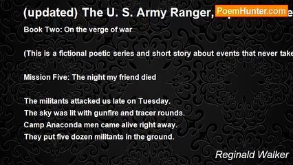 Reginald Walker - (updated) The U. S. Army Ranger, a poetic series, On the verge of war 5