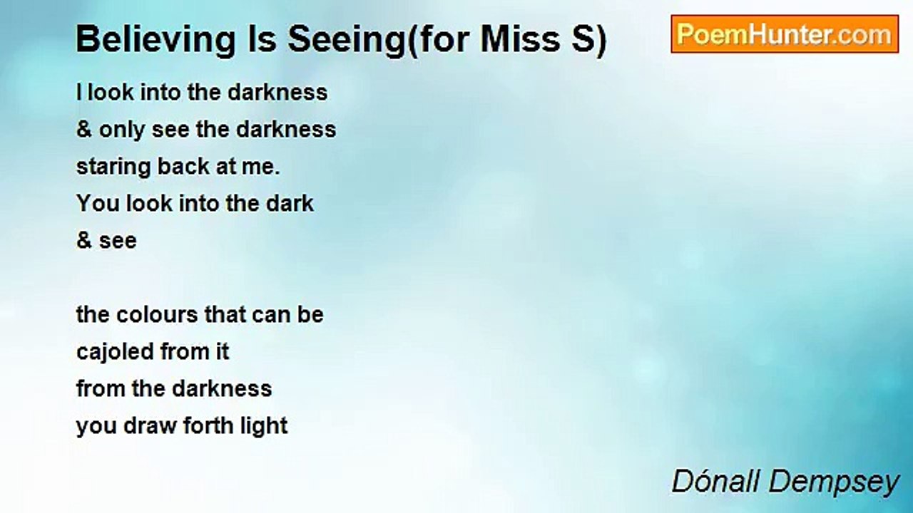 Dónall Dempsey - Believing Is Seeing(for Miss S)