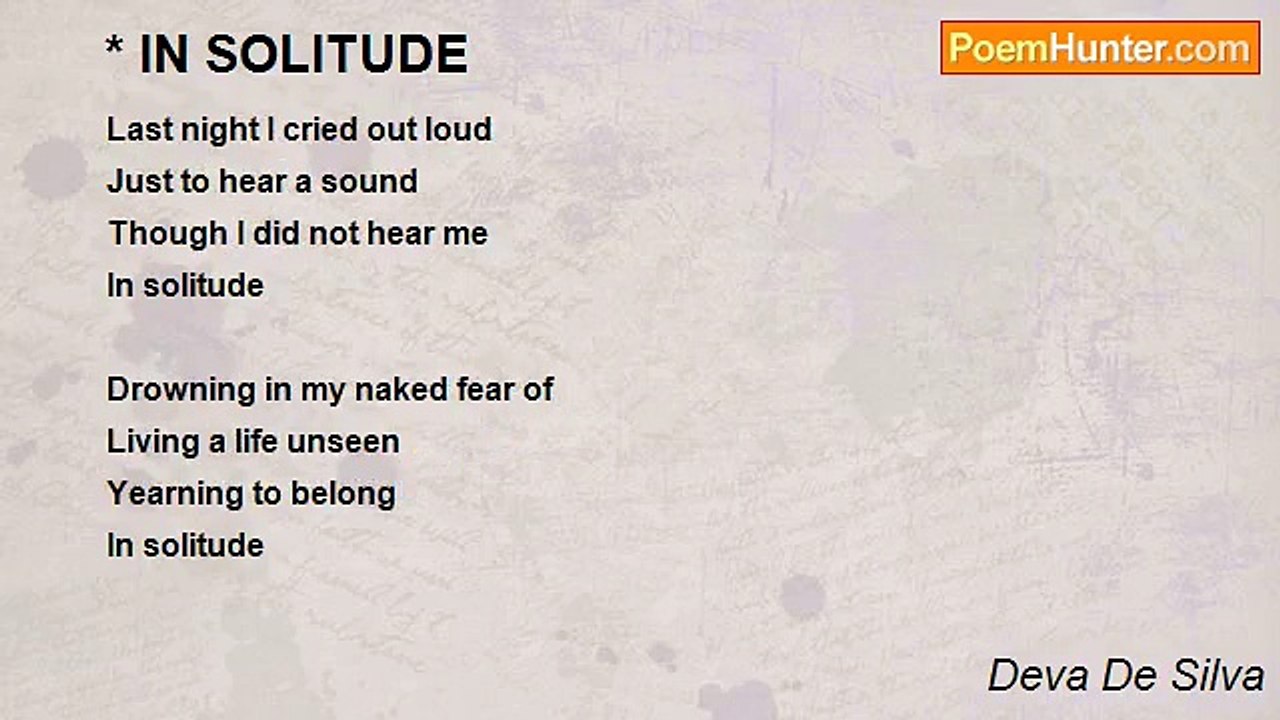 Deva De Silva - * IN SOLITUDE