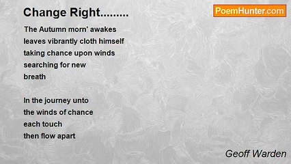 Geoff Warden - Change Right.........