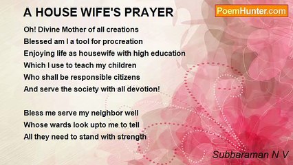 Subbaraman N V - A HOUSE WIFE'S PRAYER