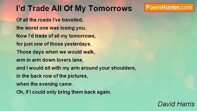 David Harris - I’d Trade All Of My Tomorrows