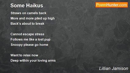 Lillian Jamison - Some Haikus