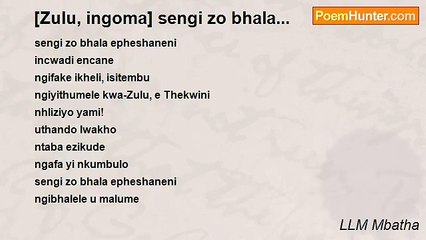 LLM Mbatha - [Zulu, ingoma] sengi zo bhala...