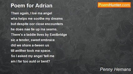 Penny Hemans - Poem for Adrian