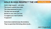 Janri Gogeshvili - HOLD IN HIGH RESPECT THE VIRTUE BESTOWED ON YOU