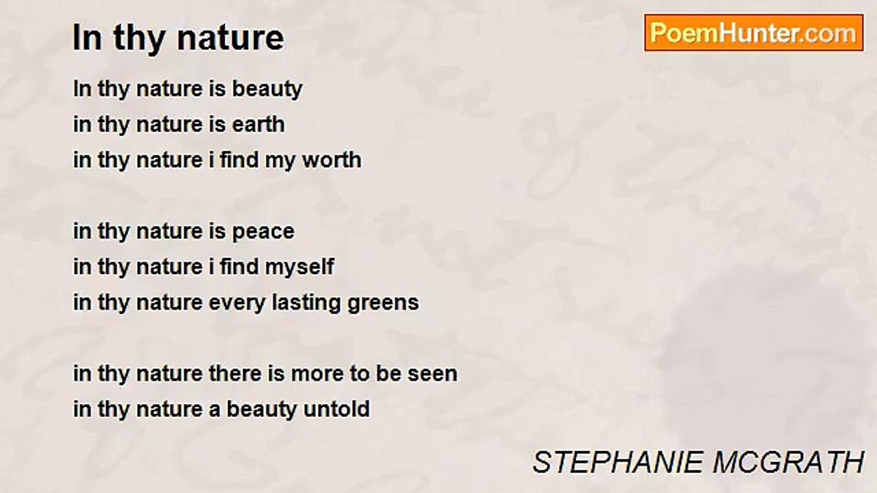 STEPHANIE MCGRATH - In thy nature