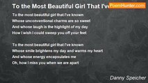Danny Speicher - To the Most Beautiful Girl That I've Known