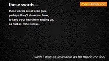 I wish i was as invisable as he made me feel - these words...