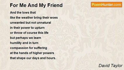 David Taylor - For Me And My Friend