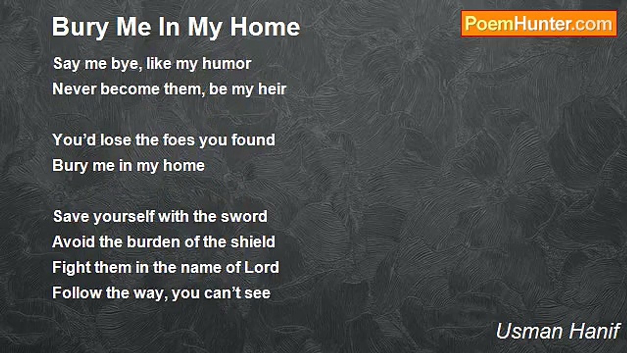 Usman Hanif - Bury Me In My Home