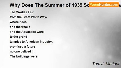 Tom J. Mariani - Why Does The Summer of 1939 Sound Like Now?