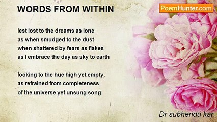 Dr subhendu kar - WORDS FROM WITHIN