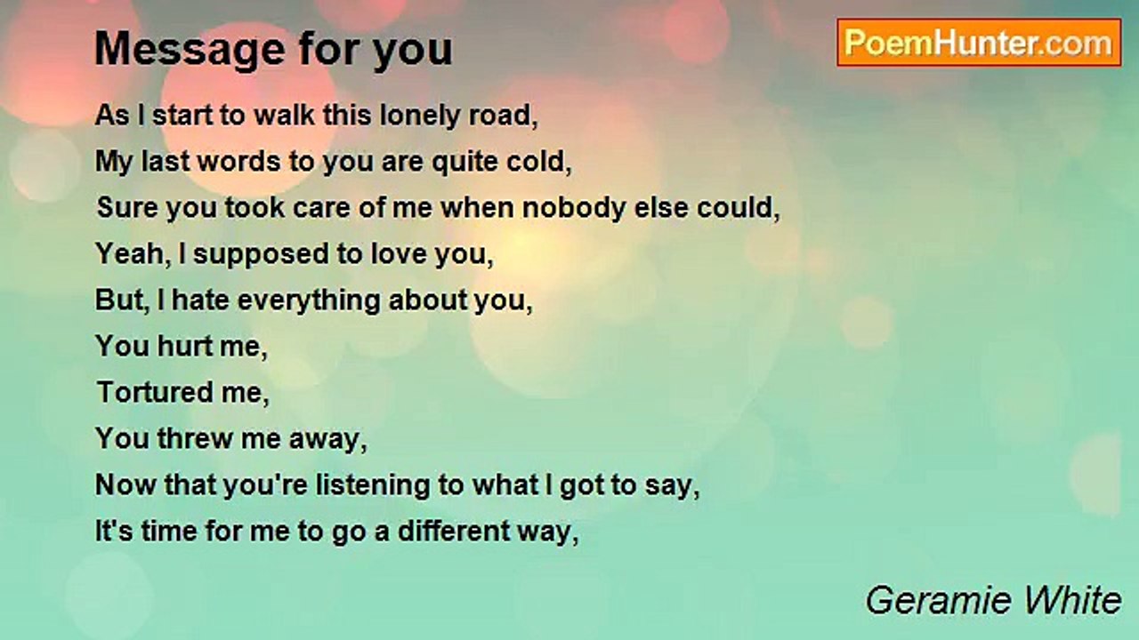 Geramie White - Message for you