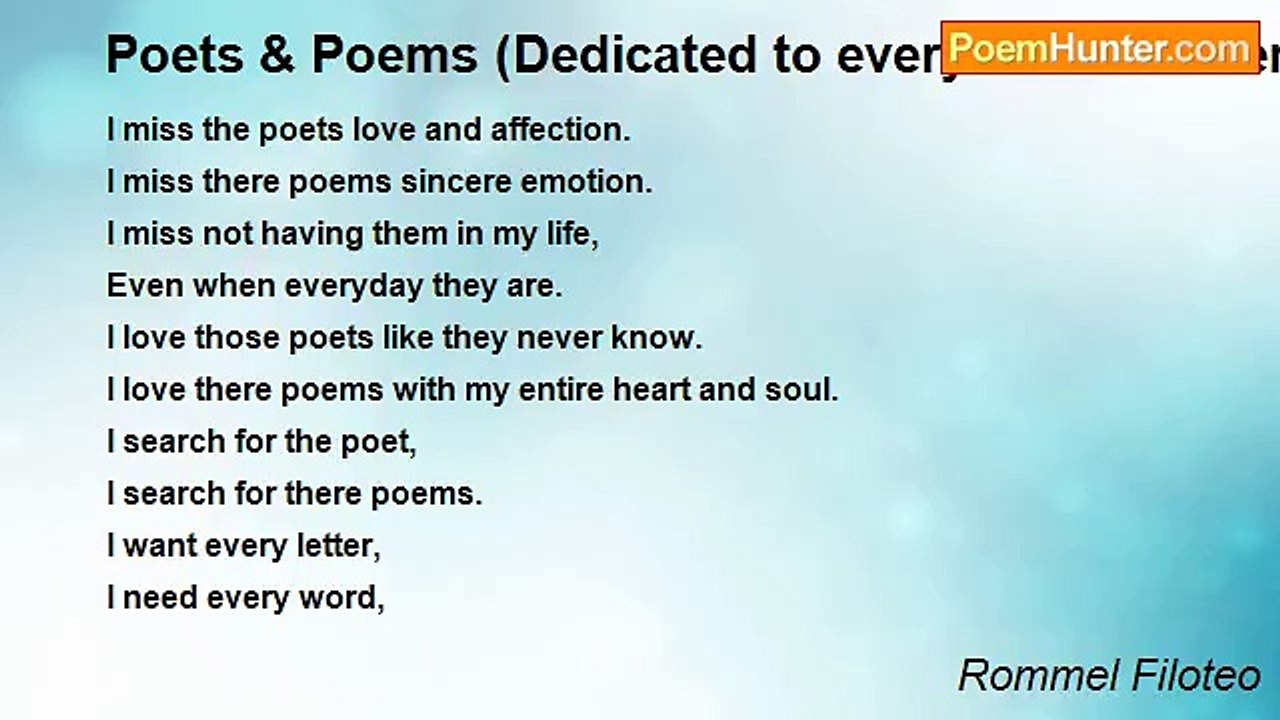 Rommel Filoteo - Poets & Poems (Dedicated to ev...