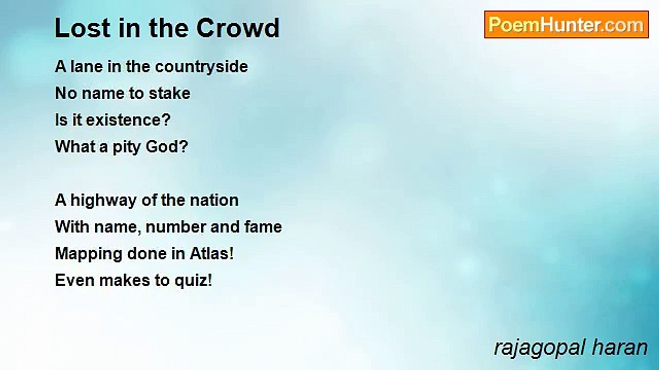 rajagopal haran - Lost in the Crowd