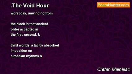 Cretan Maineiac - .The Void Hour