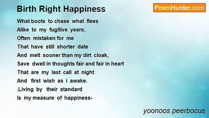 yoonoos peerbocus - Birth Right Happiness