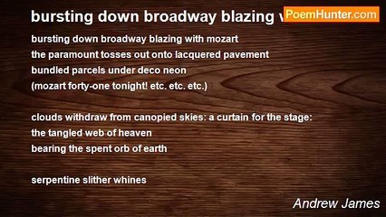 Andrew James - bursting down broadway blazing with mozart