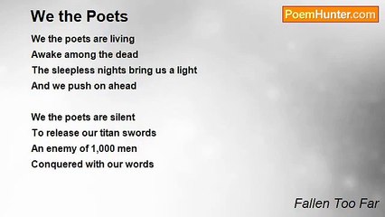 Fallen Too Far - We the Poets