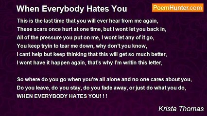 Krista Thomas - When Everybody Hates You