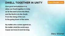 Mary Wismer - DWELL TOGETHER IN UNITY