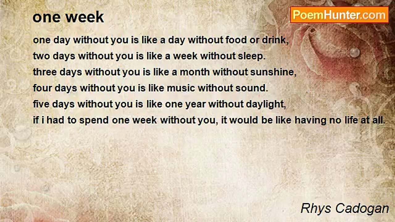 Rhys Cadogan - one week