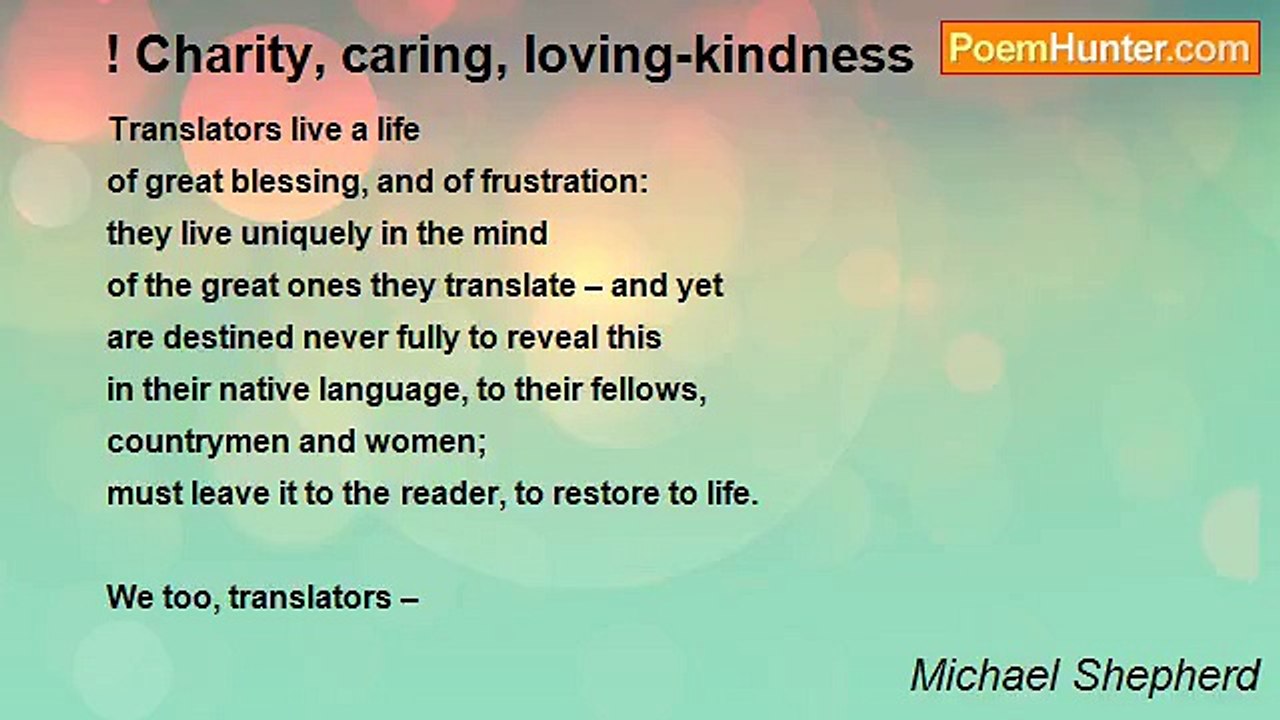 Michael Shepherd - ! Charity, caring, loving-kindness